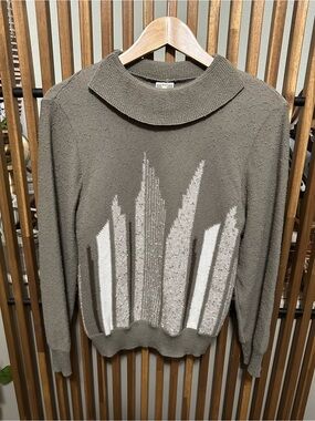 VTG 80s Freya Strickmoden Abstract Geometric Knit Sweater Made in W Germany M